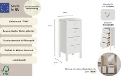 Home affaire Midischrank »Tina« Badmöbel, Kommode, Schrank, Breite 34 cm, Massivholz