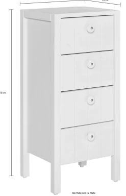 Home affaire Midischrank »Tina« Badmöbel, Kommode, Schrank, Breite 34 cm, Massivholz