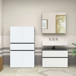 Home affaire Midischrank »Wisla« mit 4 Türen & 1 Schublade, Breite 76 cm, Höhe 130 cm