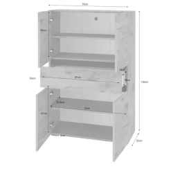 Home affaire Midischrank »Wisla« mit 4 Türen & 1 Schublade, Breite 76 cm, Höhe 130 cm