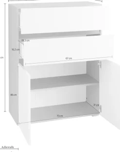 Home affaire Midischrank »Wisla« Höhe 98 cm, mit Türen & Schubkasten