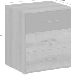 Home affaire Nachtkommode »BetaBreite 46 cm, moderner Nachtschrank« Nachttisch, Nachtkonsole mit 3 Schubladen