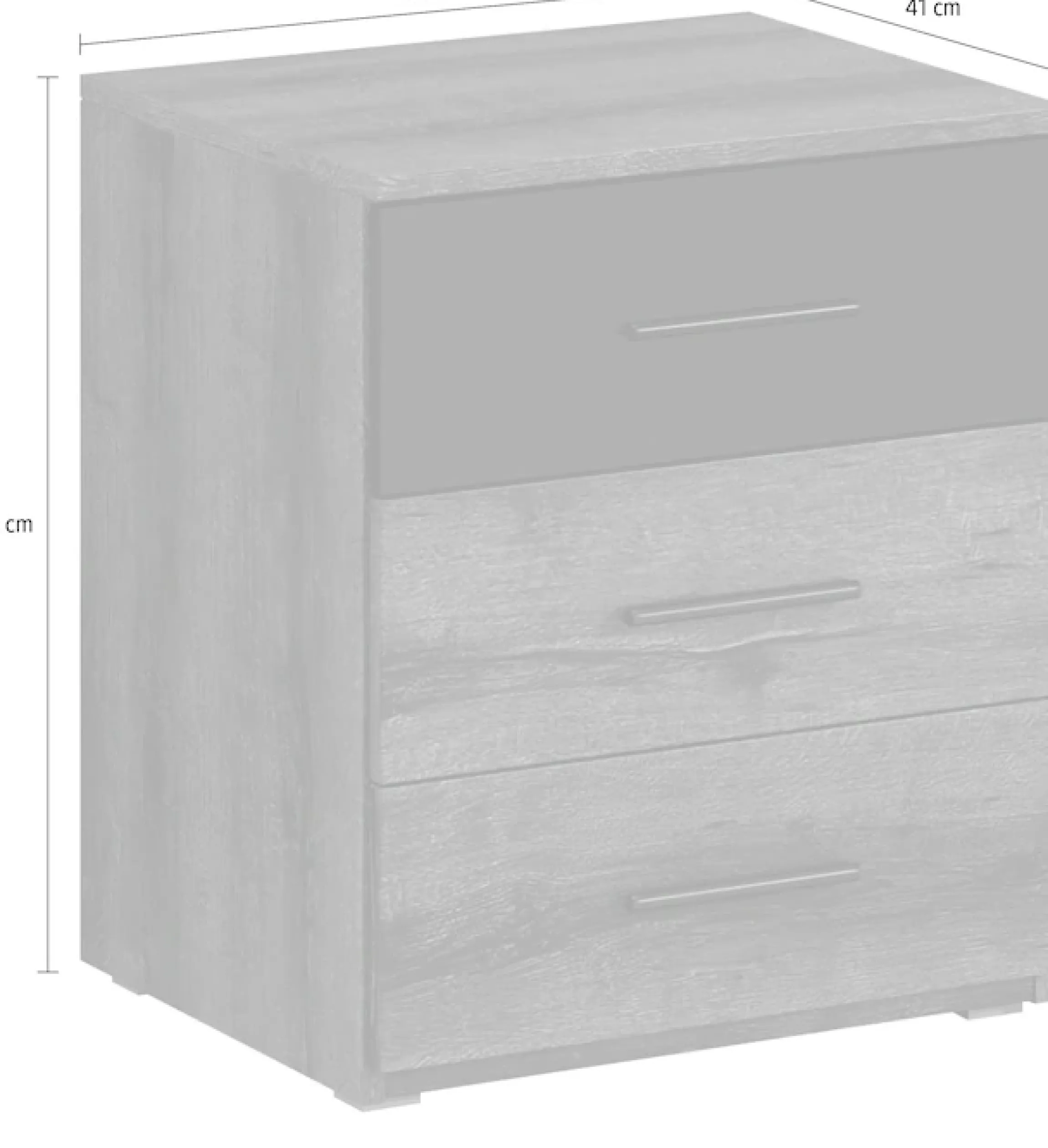 Home affaire Nachtkommode »BetaBreite 46 cm, moderner Nachtschrank« Nachttisch, Nachtkonsole mit 3 Schubladen