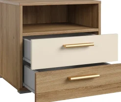 Home affaire Nachtkommode »Bitry, Breite 46 cm, moderner Nachtschrank mit 2 Schubladen« Nachttisch, viel Stauraum, offene Fach