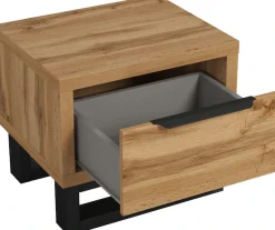 Home affaire Nachtkommode »Bronne,Breite 55 cm, Nachttisch mit 1 Schublade« Moderner Nachtschrank mit Kufen in Metalloptik, Metallgriff