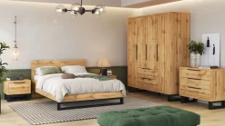 Home affaire Nachtkommode »Bronne,Breite 55 cm, Nachttisch mit 1 Schublade« Moderner Nachtschrank mit Kufen in Metalloptik, Metallgriff