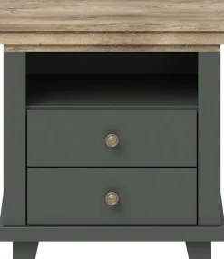 Home affaire Nachtkommode »Evora mit 2 Schubläden, Nachttisch in 2 verschieden Farben erhältlich« 52x42x54 cm (BxTxH), Beistelltisch mit MDF-Applikationen, Landhausstil