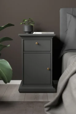Home affaire Nachtkommode »Paris Nachttisch, Nachtschrank, Beistelltisch« mit 1 Tür und 1 Schublade, Stauraum, Kranzprofil , Breite 43,6 cm