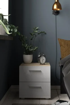 Home affaire Nachtkommode »Pepe, Nachttisch, Nachtschrank, Beistelltisch,« mit 2 Schubläden, Breite 40, Höhe 42 cm