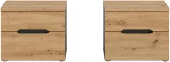 Home affaire Nachtkommode »REHAT, 2er Set, je 50x37x42 cm, inkl. 2 Schubkästen« TOPSELLER!, individuell platzierbar nicht nur im Schlafzimmer, 2 Stk. tlg. Nachttisch, Kommode, Nachtkonsole, Schubladenkommode