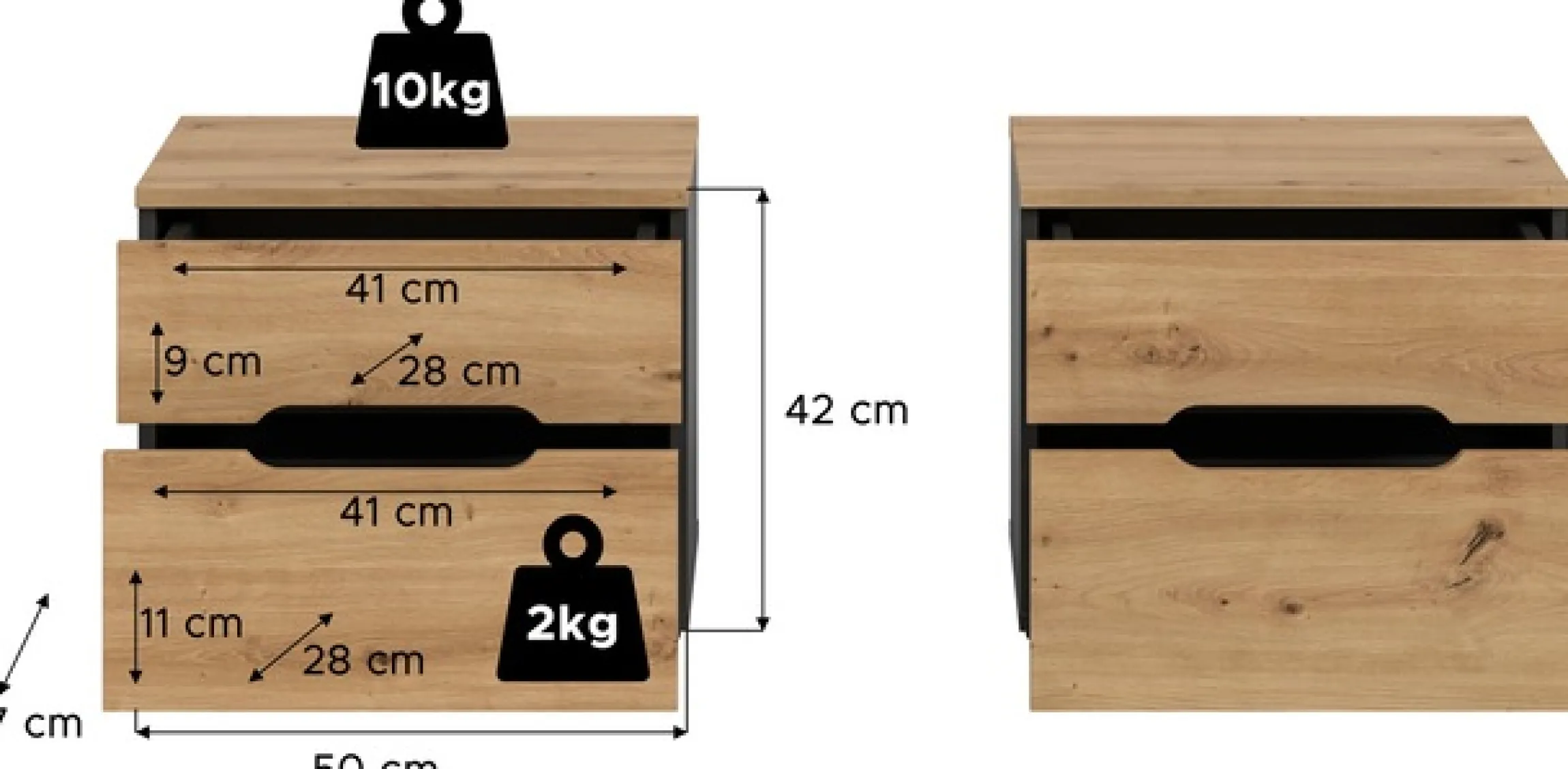 Home affaire Nachtkommode »REHAT, 2er Set, je 50x37x42 cm, inkl. 2 Schubkästen« TOPSELLER!, individuell platzierbar nicht nur im Schlafzimmer, 2 Stk. tlg. Nachttisch, Kommode, Nachtkonsole, Schubladenkommode