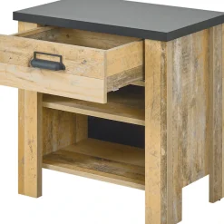 Home affaire Nachtkommode »SHERWOOD« mit Apothekergriff aus Metall, Schubkasten 