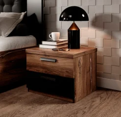 Home affaire Nachtkommode »Sigma, Breite 46 cm, moderner Nachtschrank mit 2 Schubladen« Nachttisch viel Stauraum, Nachtkonsole