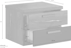 Home affaire Nachtkommode »Sigma, Breite 46 cm, moderner Nachtschrank mit 2 Schubladen« Nachttisch viel Stauraum, Nachtkonsole