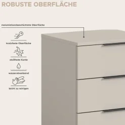 Home affaire Nachtkommode »Skarde Nachttisch Beistelltisch Kommode, Breite: 45 cm« 1 Stk. tlg. Skarde, Nachtkommode, 3 Schubkästen, kashmir