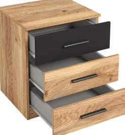 Home affaire Nachtkonsole »Faweza,Breite 46 cm, Nachtschrank mit 3 Schubladen« Nachttisch, Nachtkommode viel Stauraum