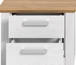 Home affaire Nachtschrank »COSENZA, Breite 54cm, in Landhausoptik« inklusive 2 Schubkästen mit Vollauszug,Nachtkommode, Nachtische, Kommode, Nako, Beistelltisch