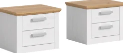 Home affaire Nachtschrank »COSENZA, 2er Set, Breite je 54cm, in Landhausoptik« 2er Set, inklusive je 2 Schubkästen mit Vollauszug,Nachtkommode, Nachtische, Kommode, Nako, Beistelltisch