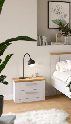 Home affaire Nachtschrank »COSENZA, 2er Set, Breite je 54cm, in Landhausoptik« 2er Set, inklusive je 2 Schubkästen mit Vollauszug,Nachtkommode, Nachtische, Kommode, Nako, Beistelltisch