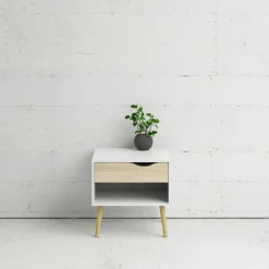 Home affaire Nachttisch »Oslo Nachtkommode, Nachtschrank, Beistelltisch« 1 Schublade, 1 offenes Fach, Breite 50 cm, Höhe 50 cm