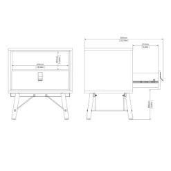 Home affaire Nachttisch »RY« Breite/Höhe 53/60 cm, 1 offenes Fach, 1 Schublade
