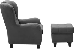 Home affaire Ohrensessel »Alexander, B: 92 cm, Sitzhöhe: 44 cm« Set: mit Hocker