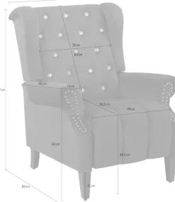 Home affaire Ohrensessel »Childebert« 1 Stk. tlg. mit Verstellung, Sitz und Rücken gepolstert, Sitzhöhe 49,5 cm