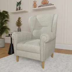 Home affaire Ohrensessel »OSTIANO B/T/H: 80/82/98 cm, Sessel« Einzelstück, dicke geschwungene Armlehnen, uni und kariert