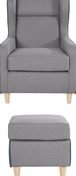 Home affaire Ohrensessel »Thisted, B: 73 cm, Sitzhöhe: 46 cm« farblich abgesetzt - modern und frisch