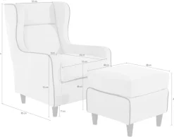Home affaire Ohrensessel »Thisted, B: 73 cm, Sitzhöhe: 46 cm« farblich abgesetzt - modern und frisch
