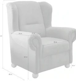 Home affaire Ohrensessel »Torello Relaxsessel, toller Sitzkomfort, Breite 92cm, hohe Rückenlehne« 1 Stk. tlg.