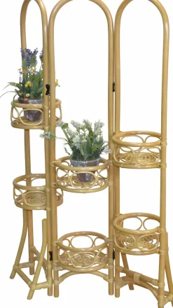 Home affaire Paravent Rattan mit Blumenhalterung
