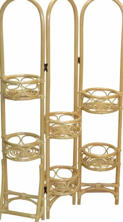 Home affaire Paravent Rattan mit Blumenhalterung