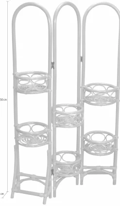 Home affaire Paravent Rattan mit Blumenhalterung