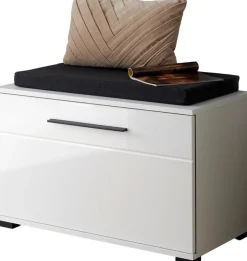 Home affaire Polsterbank »Cantara, Garderobenbank mit Klappe, Sitzbank in zwei Farben« 2 Stk. tlg. inkl. Sitzkissen, Platz für ca. 6 Paar Schuhe, 80 cm breit