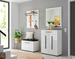 Home affaire Polsterbank »Cantara, Garderobenbank mit Klappe, Sitzbank in zwei Farben« 2 Stk. tlg. inkl. Sitzkissen, Platz für ca. 6 Paar Schuhe, 80 cm breit
