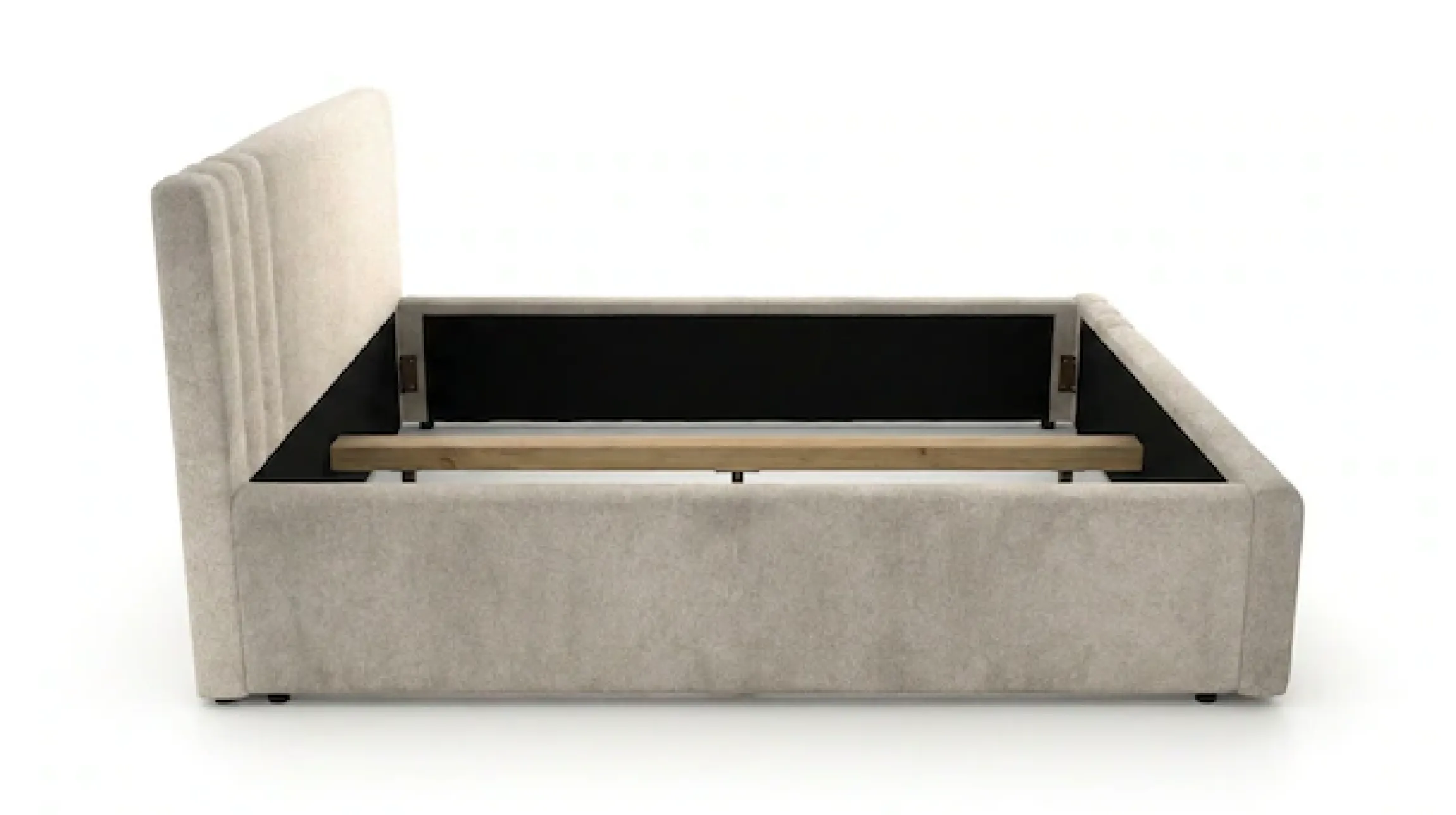 Home affaire Polsterbett »AESSIA in 2 Breiten- 160 und 180 cm, mit/ohne Bettkasten, Chenille« Stauraumbett, gepolstertes Kopfteil, ohne Matratze, modernes Design