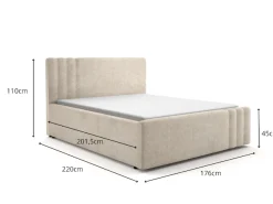 Home affaire Polsterbett »AESSIA in 2 Breiten- 160 und 180 cm, mit/ohne Bettkasten, Chenille« Stauraumbett, gepolstertes Kopfteil, ohne Matratze, modernes Design