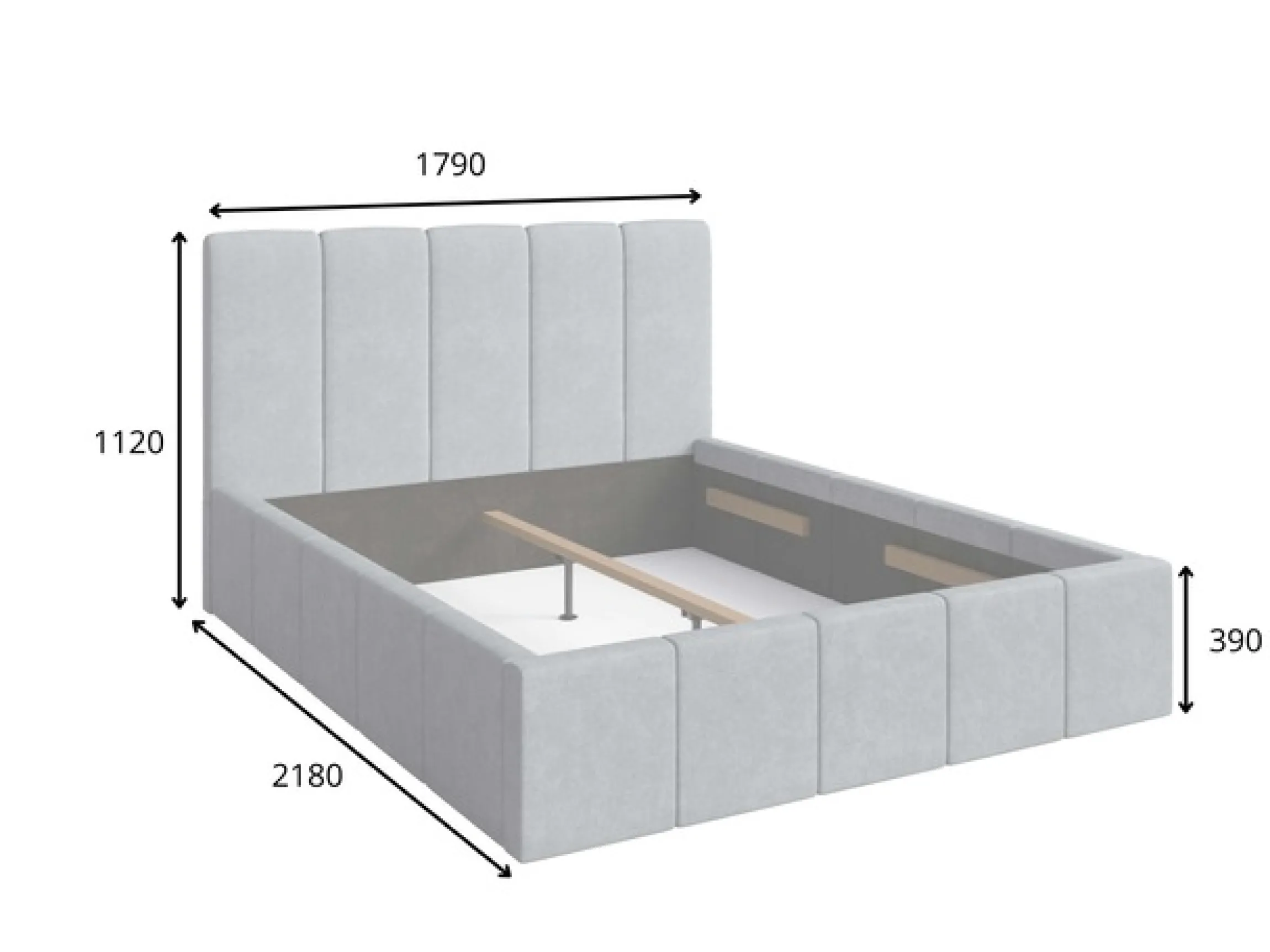 Home affaire Polsterbett »ANCIER wahlweise mit/ohne Bettkasten, Breite Liegefläche 160 cm« Stauraumbett, Doppelbet mit Kopfteil, ohne Matratze, 179/218/112 cm