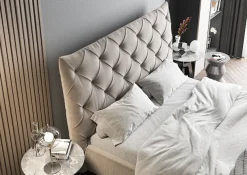 Home affaire Polsterbett »Elloree, in 4 Breiten, hinten mit Originalstoff bezogen, auch in Leder« Kopfteilhöhe 143cm, belastbar bis 280 kg, auch in Überlänge 220cm