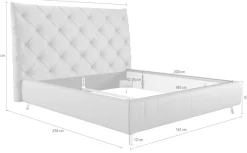 Home affaire Polsterbett »Elloree, in 4 Breiten, hinten mit Originalstoff bezogen, auch in Leder« Kopfteilhöhe 143cm, belastbar bis 280 kg, auch in Überlänge 220cm