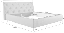 Home affaire Polsterbett »Elloree in 4 Breiten bis 200cm, auch in Leder« Kopfteilhöhe 105cm, belastbar bis 280 kg, auch in Überlänge 220cm