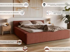 Home affaire Polsterbett »LAUREDA Bettgestell mit Lattenrost, in 4 Breiten- 140, 160, 180, 200cm« mit Kopfteil und Bettkasten, ohne Matratze