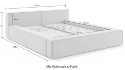 Home affaire Polsterbett »LAUREDA Bettgestell mit Lattenrost, in 4 Breiten- 140, 160, 180, 200cm« mit Kopfteil und Bettkasten, ohne Matratze