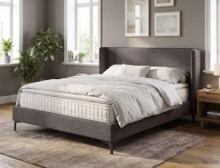 Home affaire Polsterbett »LYSEKIL Bettgestell mit Lattenrost, Breite 140/160/180/200cm, Chenille« Rahmenbett mit Kopfteil, ohne Matratze und Topper