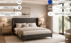 Home affaire Polsterbett »LYSEKIL Bettgestell mit Lattenrost, Breite 140/160/180/200cm, Chenille« Rahmenbett mit Kopfteil, ohne Matratze und Topper