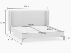 Home affaire Polsterbett »LYSEKIL Bettgestell mit Lattenrost, Breite 140/160/180/200cm, Chenille« Rahmenbett mit Kopfteil, ohne Matratze und Topper