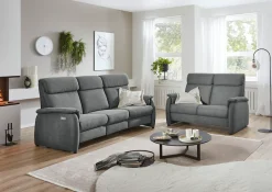Home affaire Polstergarnitur »Turin, 2,5- & 3-Sitzer mit elektrischer Relaxfunktion« Set, 4 tlg. tlg. inkl. Tisch, USB & Steckdose, Federkern & pflegeleichtem Bezug