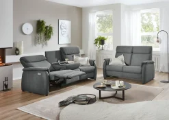 Home affaire Polstergarnitur »Turin, 2,5- & 3-Sitzer mit elektrischer Relaxfunktion« Set, 4 tlg. tlg. inkl. Tisch, USB & Steckdose, Federkern & pflegeleichtem Bezug
