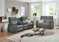 Home affaire Polstergarnitur »Turin, 2,5- & 3-Sitzer mit elektrischer Relaxfunktion« Set, 4 tlg. tlg. inkl. Tisch, USB & Steckdose, Federkern & pflegeleichtem Bezug